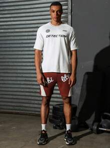 Manfinity Sport Corelite 男友风男士简约印花短袖街头运动 T 恤 - 彩色 - 查看 7