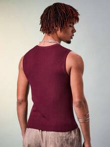Manfinity Fever City Chaleco de punto para hombre con mangas sin mangas y unicolor, para verano
