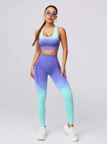 Core Rhythm Seamless Gradient Color Women's Yoga Set For Fitness And Workout Workout Women Setwomen Workout Set Women Leggings Set
