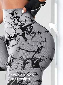 Seamluxe SHEIN Sport Tie Dye Wideband Waist Sports Leggings
