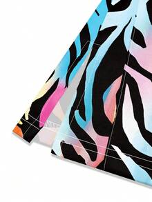 Fashionable Printed Short Sleeve Uniform Scrub Top For Daily Wear - Multicolor - View 5