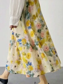 女士隨機印花簡約日常裙 - 彩色 - 查看 1