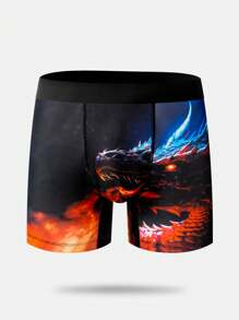 男士隨機印花簡約日常短褲 - 彩色 - 查看 1