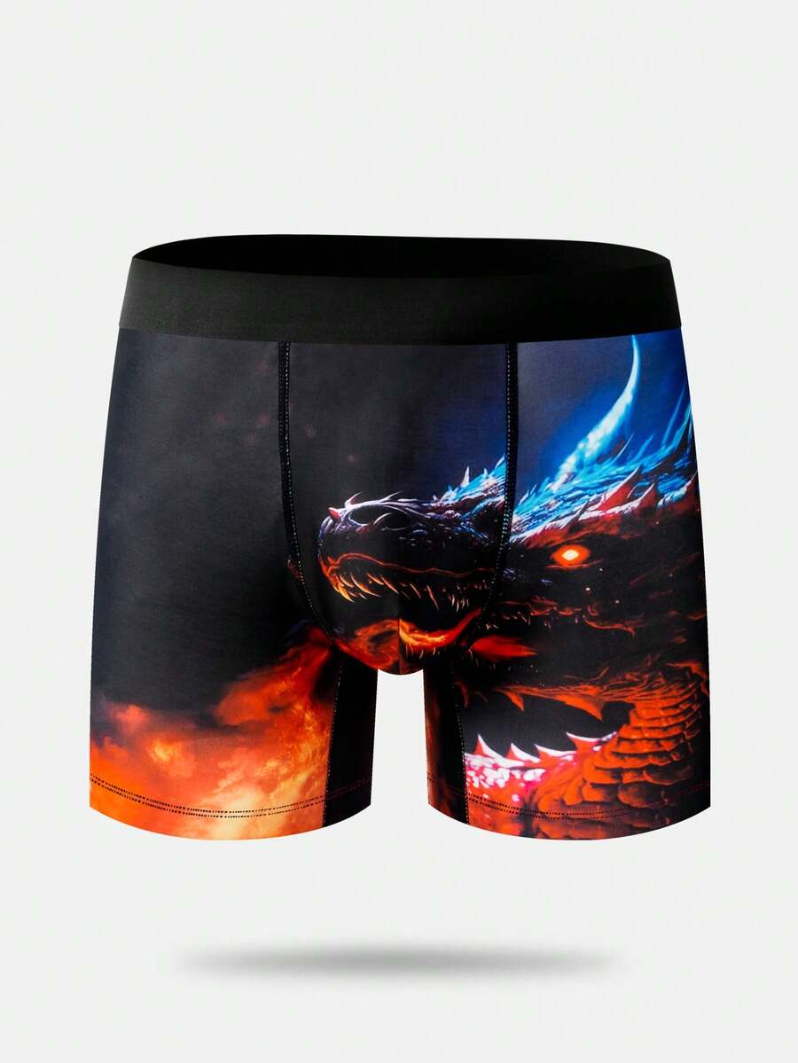 男士隨機印花簡約日常短褲 - 彩色 - 查看 1