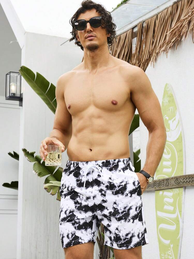 Men's Fashion Printed Loose Beach Shorts (Random Cut Print)