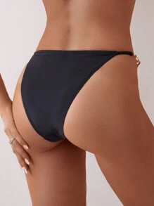 SHEIN Swim Exquisito bikini de playa de verano con cadena y calzón decorado con bloques de color