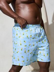 Surfspeed Men's Plus Size Simple And Casual Random Printed Beach Shorts - Multicolor - View 4