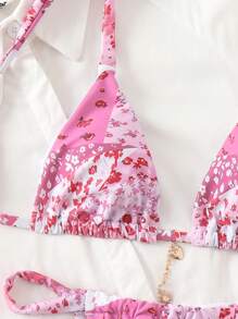 SHEIN Swim Summer Women Ditsy Floral Sexy Bikini Set For Holiday Vacation