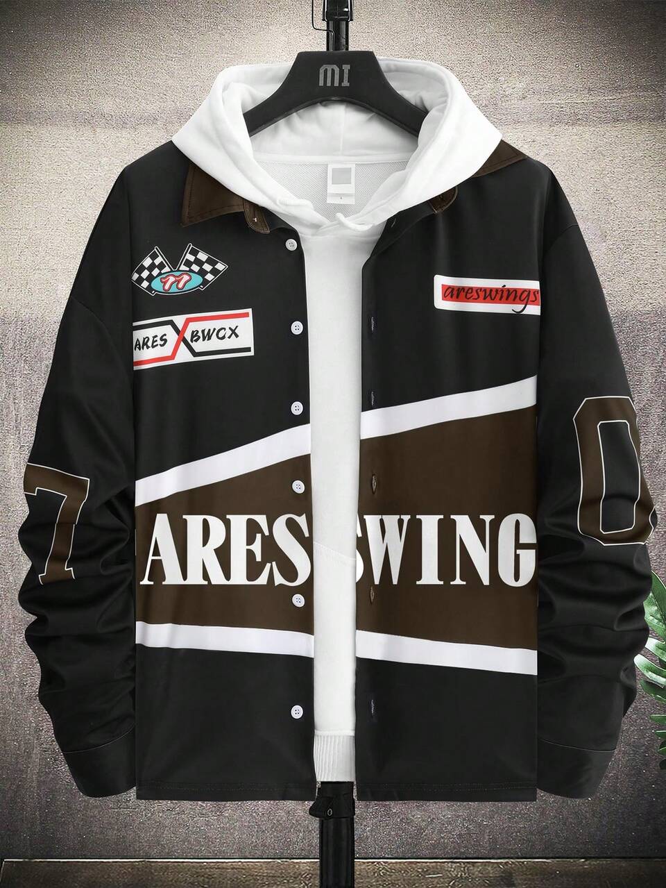 Men's Fashion Printed Casual Long Sleeve Shacket