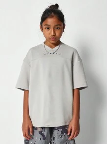 SUMWON T-shirt surdimensionné avec imprimé devant pour filles pré-adolescentes - Kaki - Voir 1