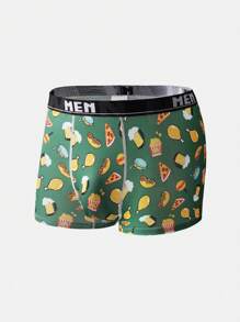 NotGurli Men's Cartoon Printed Boxer Briefs With Elastic Waistband (5pcs/Set)