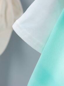 SHEIN 3 件套年轻男孩休闲运动学院风可爱度假夏季网眼帽，T 恤 + 短裤 + 拉链背心套装，白色 T 恤 + 浅绿色短裤 + 浅绿色拉链背心，适合日常穿着、上学、旅行、运动、春夏