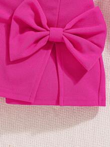 Elladie kids Young Girls' 2pcs Set With 3D Floral And Bow Decorations - Hot Pink - View 7