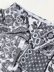 Astylish Women's Floral Print Button Down Long Kimono Cardigan Boho Chic Vacation Loose Fit Open Front Cover Up Summer Beach Duster - Grey - View 6