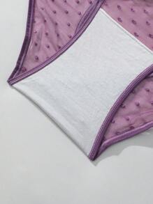 SHEIN Pantis triangulares de malla transparente con lunares sexy para mujer