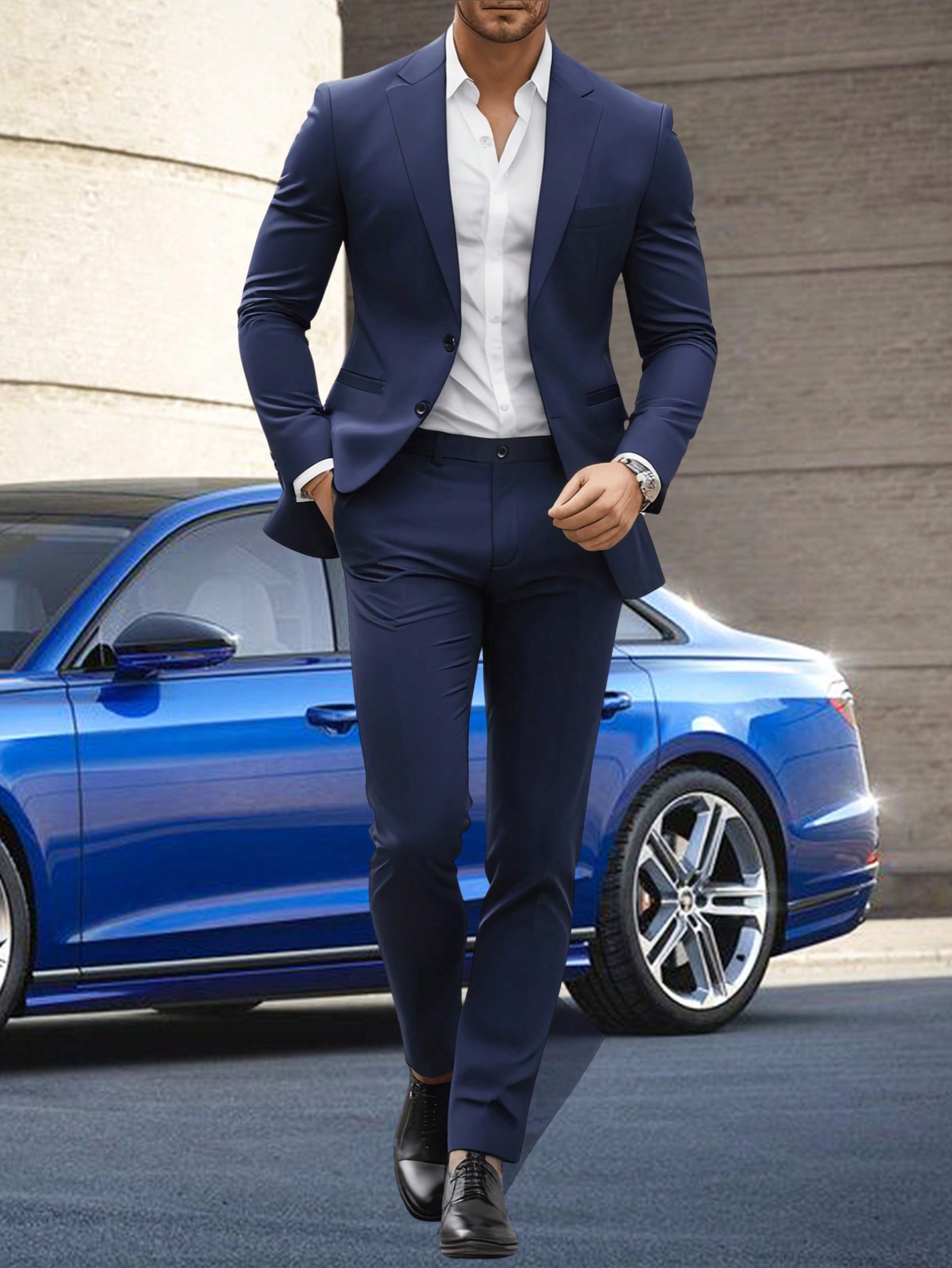 Manfinity Mode بدلة كاجوال رجالية أعمال أحادية الص...