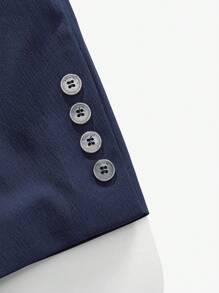 AKNOTIC Business Casual 易于护理的男士老式商务休闲弹力抗皱西装外套，优质编织，适合春秋季节和秋冬 - 藏蓝色 - 查看 5
