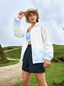 WanderVale Women's Fashionable Color Block Long Sleeve Zipper Sun-Protective Clothing - White - View 3