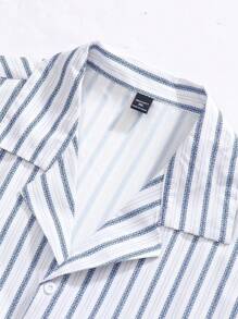 Manfinity Homme Men's Plus Size Striped Casual Short Sleeve Shirt For Summer - Multicolor - View 5
