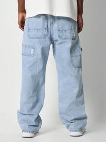 SUMWON Loose Fit Carpenter Cargo Jean - Blue - View 4