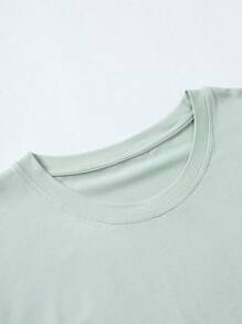 Manfinity Homme Men's Summer Solid Color Round Neck Casual Tank Top - Mint Green - View 5