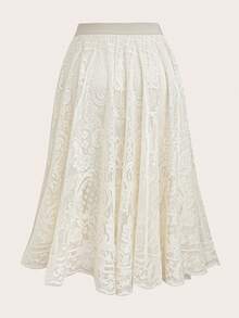 Franclia 加大码纯色优雅夏季长裙蕾丝女装