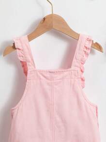 SHEIN Vintaside Kids 少女刺繡牛仔連衣裙，附有裝飾點綴