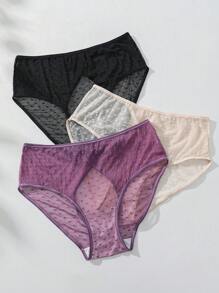 SHEIN Pantis triangulares de malla transparente con lunares sexy para mujer