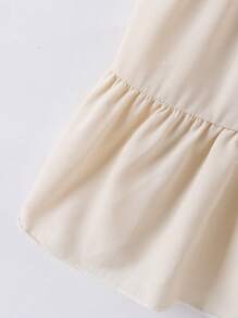 SHEIN Vintaside Kids Young Girl Casual Solid Color Cami Dress - Apricot - View 3