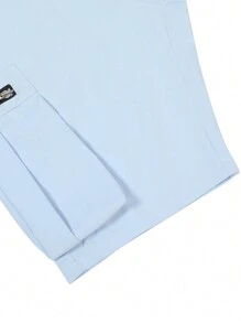 Manfinity Homme Pantalones cortos deportivos casuales con cintura con cordón y bolsillos grandes para hombres - Celeste - Ver 5