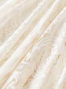 Franclia 加大码纯色优雅夏季长裙蕾丝女装