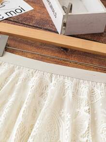 Franclia 加大码纯色优雅夏季长裙蕾丝女装