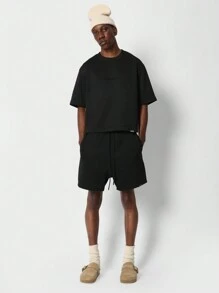 SUMWON Camiseta premium ajustada corta con estampado de número en la parte posterior con flocado