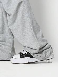 SUMWON Oversized Athletic Jogger Sweatpants Casual Lounge Activewear Workout Running Gym Sports Pants Classic Style Fall Winter Fleece - Grey - View 6