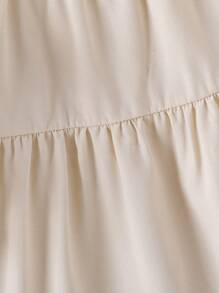 SHEIN Vintaside Kids Young Girl Casual Solid Color Cami Dress - Apricot - View 6