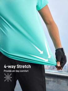 In My Nature 女士纯色简约日常短袖户外T恤衫 - 綠色 - 查看 3