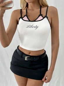 Flirla Witte mouwloze top met strikontwerp voor dames