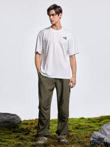 In My Nature 男士简约印花圆领短袖户外 T 恤 - 白色 - 查看 7