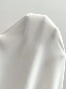 Breezaya Elegant Solid Color One Shoulder Dress For Women - White - View 6