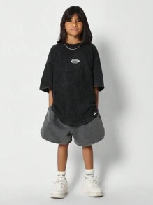 SUMWON Tween Girls Drop Crotch Short - Black - View 3