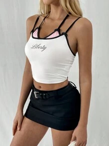 Flirla Witte mouwloze top met strikontwerp voor dames