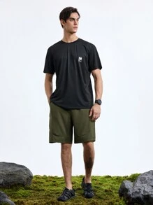 In My Nature In My Nature Solid Color Drawstring Shorts With Pocket For Outdoor Activities, Summer