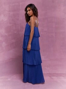 MISSGUIDED 波西米亚风珠饰挂脖系带层叠荷叶边长裙