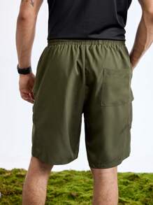 In My Nature In My Nature Solid Color Drawstring Shorts With Pocket For Outdoor Activities, Summer