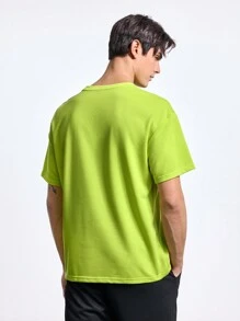 In My Nature Men's Simple Printed Round Neck Short Sleeve Outdoor T-Shirt - Yellow - View 2