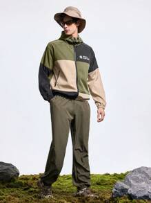 In My Nature Hooded Color Block Zipper Casual Outdoor Jacket With Long Sleeves - Multicolor - View 5