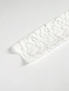 Long Sleeve Round Neck Double-Layer Hem Elegant Wedding Dress, Extended Length