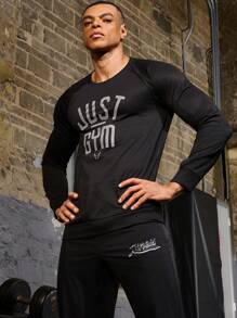 Gym Rark Áo nỉ thể thao tay dài in họa tiết mỏng nhẹ thoáng khí thời trang dành cho nam Boyfriend Style Áo nỉ thể thao tay dài dành cho nam Boyfriend Style - màu đen - Xem 4