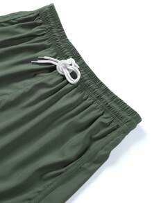 Manfinity Sport Corelite Boyfriend Style Men's Solid Color Drawstring Split Hem Sports Shorts For Summer Workout Short - Multicolor - View 7