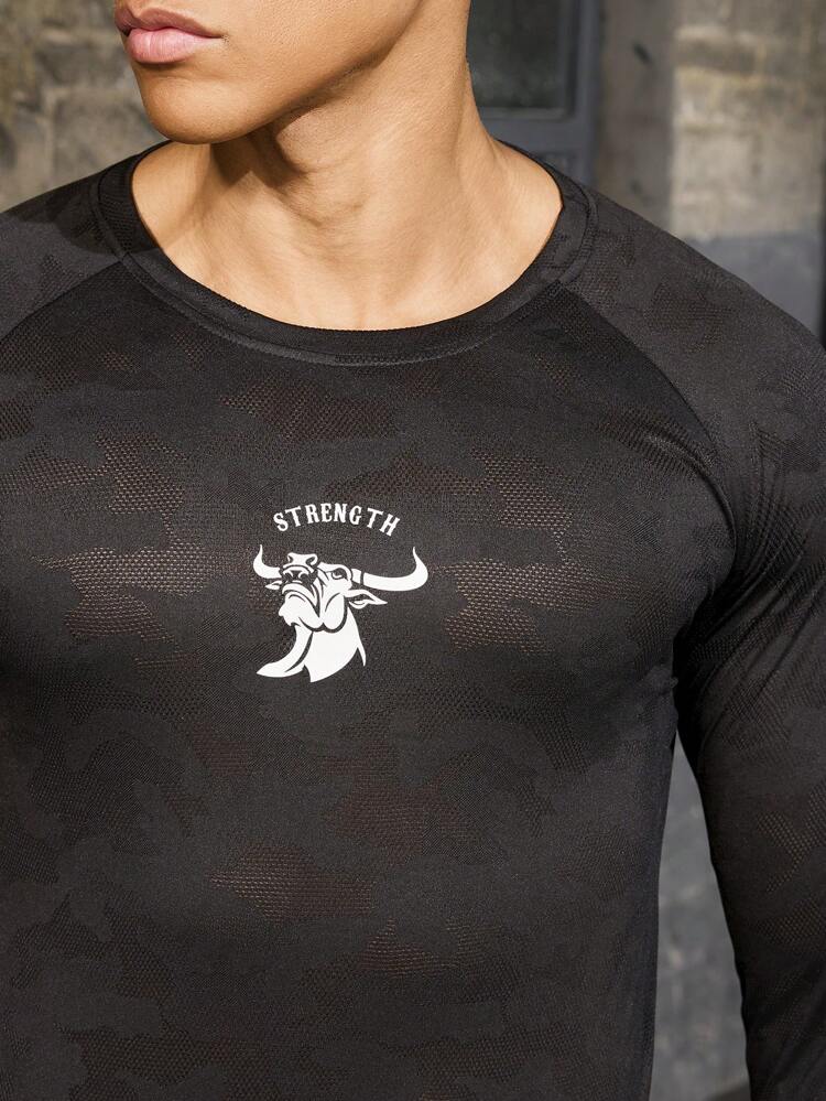 Boyfriend Style Men's Fashion Sport Slim Fit Lightweight Breathable Long Sleeve T-Shirt Compression Shirt Men